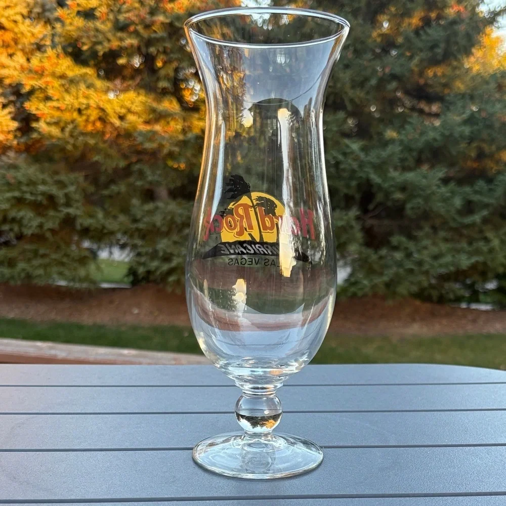 Vintage Harley-Davidson & Hard Rock Cafe Hurricane Beer Glass Las Vegas